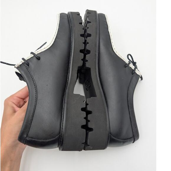 G.H.BASS Wallace Two-Eyed Moc Toe Loafer Shoes White/Black Size US9.5M EU40 - Picture 6 of 13